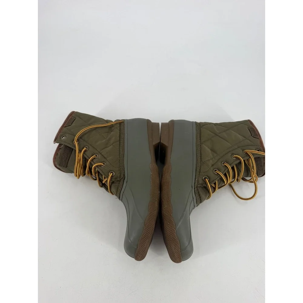 Sperry Saltwater Duck Boot Mens 10.5 Olive Quilted Waterproof STS23073 Gorpcore